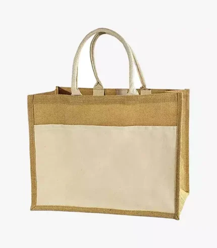 jute side pocket shopping bag