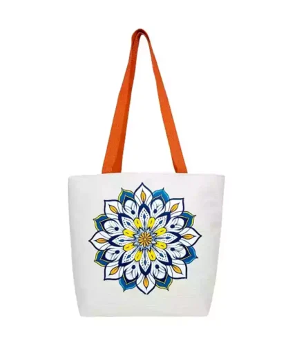 jute tote bag amazig design with zipper front side